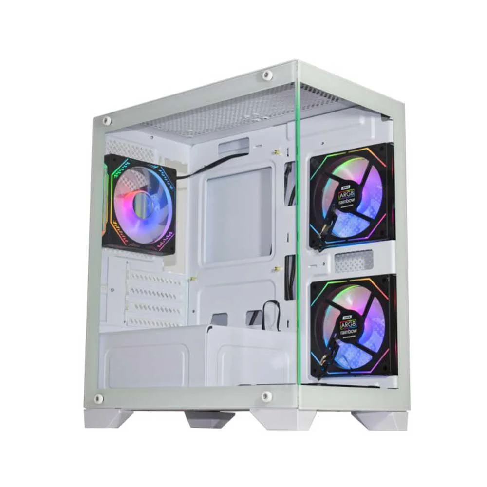 Imagem 2 de 5 do produto Gabinete Gamer K-mex Aquario Cg-w1f9 Micro Poseidon Branco Micro Atx Sem Cooler.