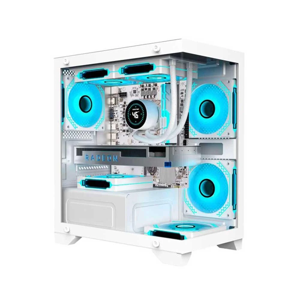 Imagem 4 de 5 do produto Gabinete Gamer K-mex Aquario Cg-w1f9 Micro Poseidon Branco Micro Atx Sem Cooler.