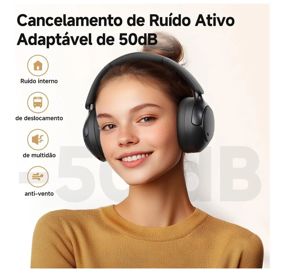 Imagem 5 de 5 do produto Headset Qcy H3 Pro Anc 50db Bluetooth 5.4 Multiponto 55h