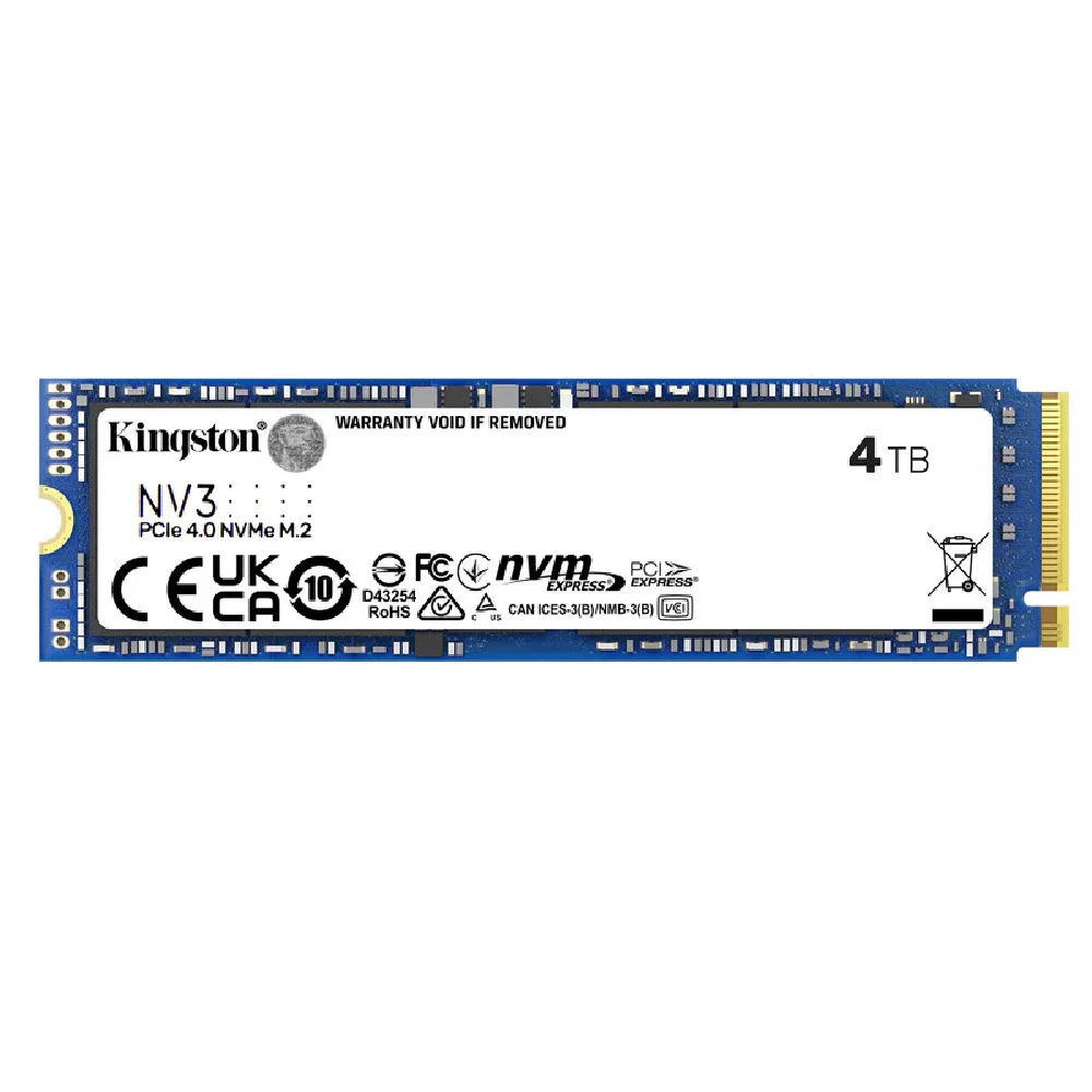 SSD Kingston Nv3 4TB M.2 2280 Nvme Leitura 6000mbs Gravação 5000mbs - Snv3s/4000g