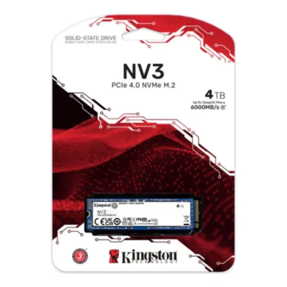 Imagem 3 de 4 do produto SSD Kingston Nv3 4TB M.2 2280 Nvme Leitura 6000mbs Gravação 5000mbs - Snv3s/4000g
