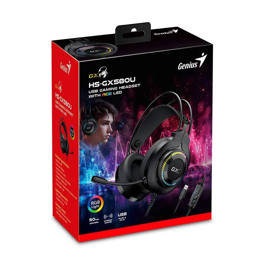 Imagem 4 de 4 do produto Headset Gamer Genius Hs-gx580u Preto.