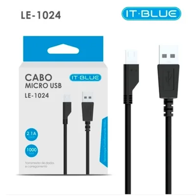 Cabo Micro Usb V8 Carregar Celular e Dados Cor Preto