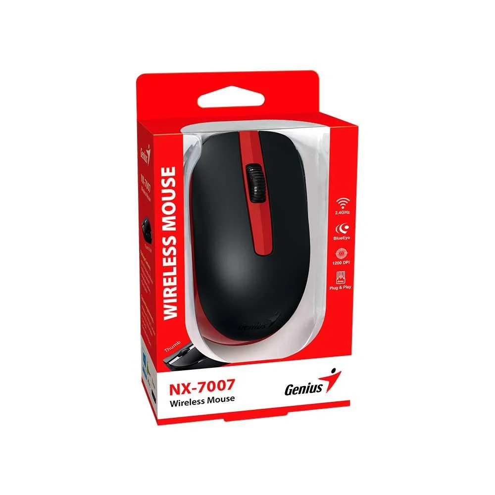Imagem 2 de 2 do produto Mouse Genius Nx-7007 Sem Fio Vermelho