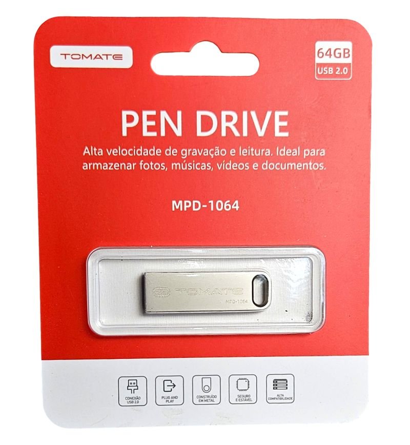 Pendrive 64 Gb Tomate Ultra Rápido Compacto Tomate Mpd-1064