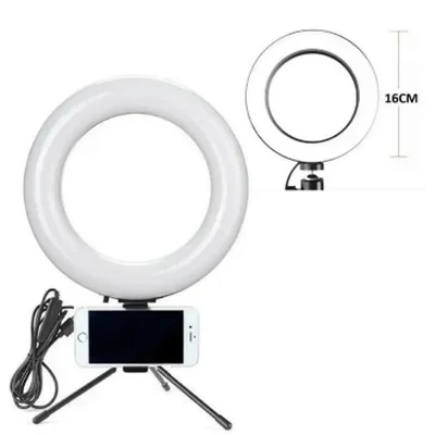 Ring Light 16x6 Led Tripé E Suporte de Celular