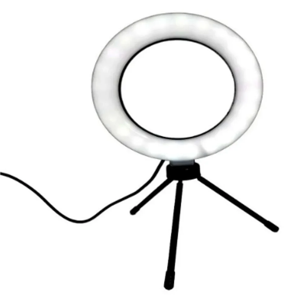 Imagem 2 de 3 do produto Ring Light 16x6 Led Tripé E Suporte de Celular