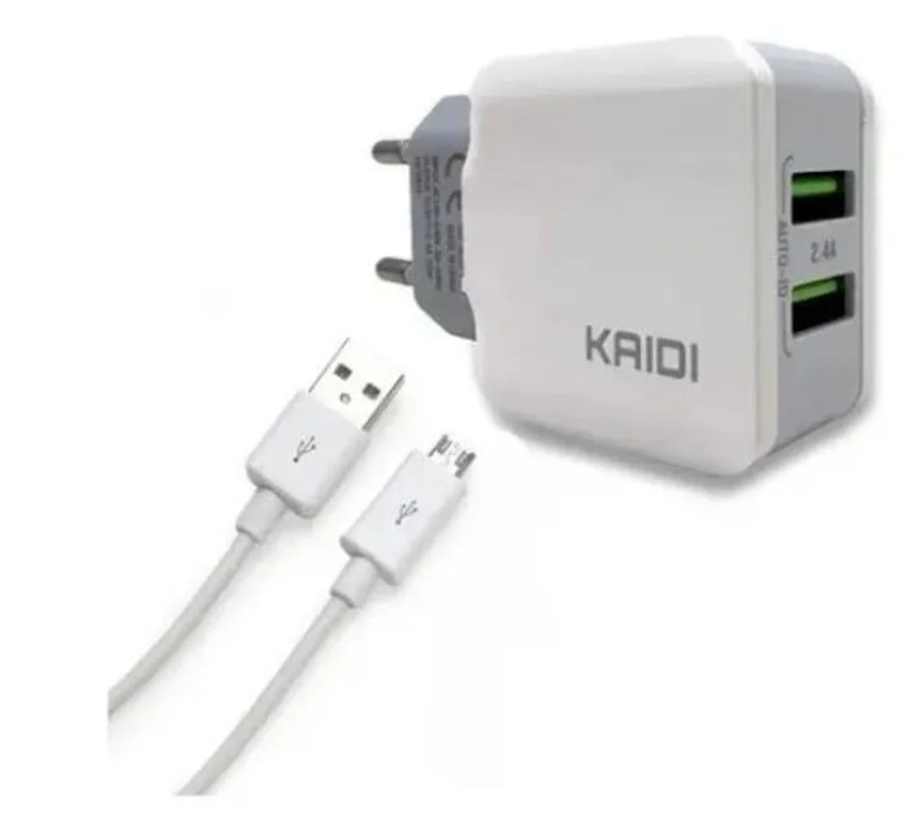 Imagem 2 de 3 do produto Carregador Celular 2 Portas Usb Tipo Micro Usb V8 Rápido 2.4a