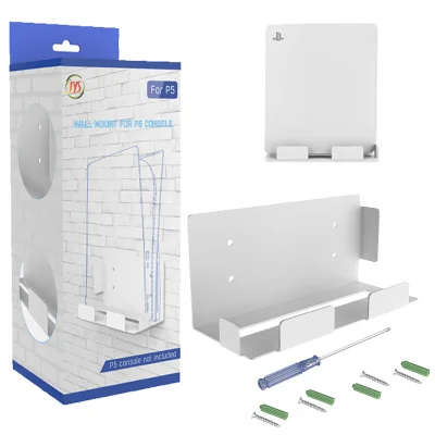 Suporte De Parede Em Aço Para Playstation 5 Ps5 Base Branco
