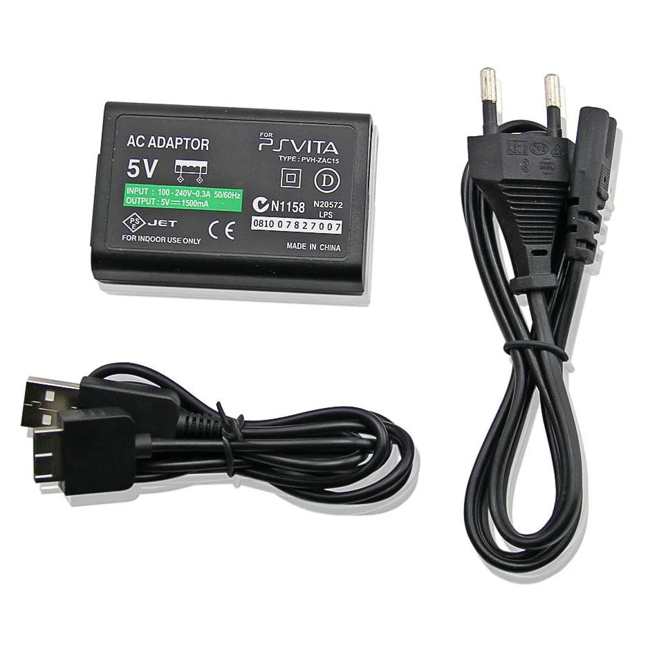 Imagem 3 de 3 do produto Carregador De Parede Bivolt Ps Vita Fat Fonte + Cabo Usb Dados