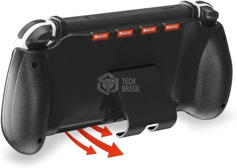 Imagem 4 de 4 do produto Grip Suporte De Mão Stand Para Nintendo Switch E OLED Slot Para 4 Jogos Preto