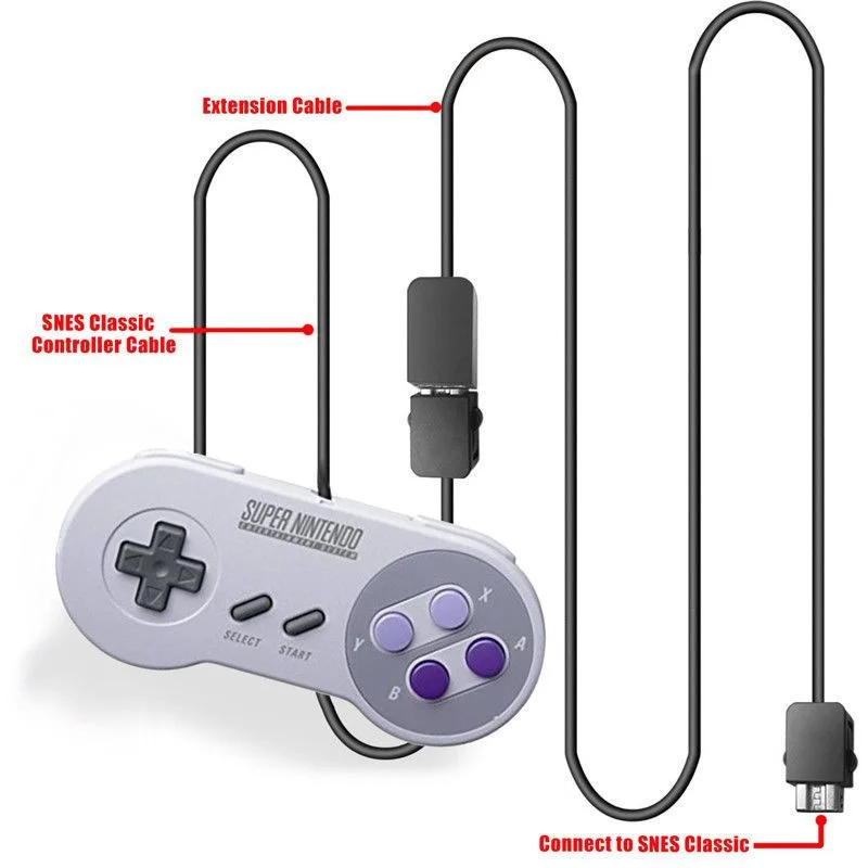 Imagem 4 de 5 do produto Cabo Extensor Controle Nintendo Nintendinho Nes Classic 1,8m