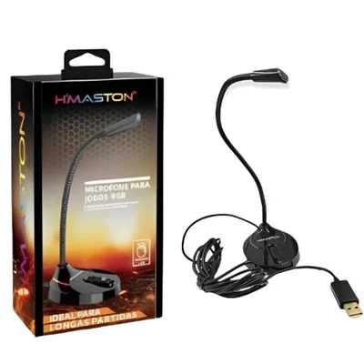 Microfone de Mesa Gamer Usb Led Rgb Profissional HMaston MK-01
