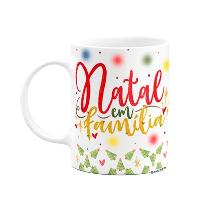 Caneca De Natal - Natal Em Família - 325ml Branca