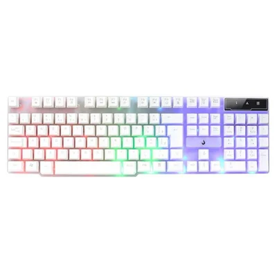 Teclado Semi Mecânico Rise Mode G1 RGB Rainbow C/Fio Branco - RM-TG-01-FW