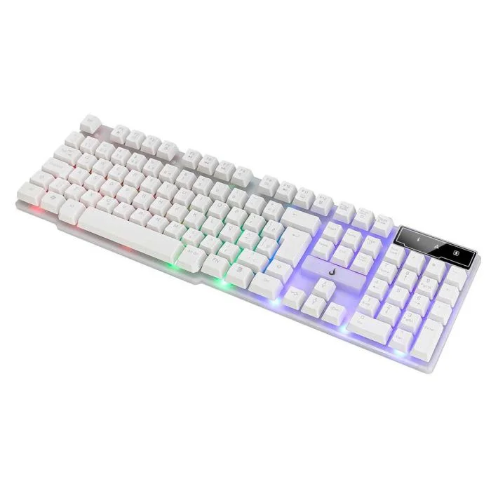 Imagem 2 de 5 do produto Teclado Semi Mecânico Rise Mode G1 RGB Rainbow C/Fio Branco - RM-TG-01-FW