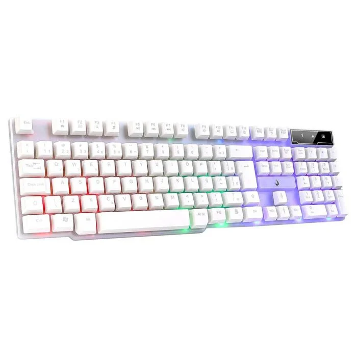 Imagem 5 de 5 do produto Teclado Semi Mecânico Rise Mode G1 RGB Rainbow C/Fio Branco - RM-TG-01-FW