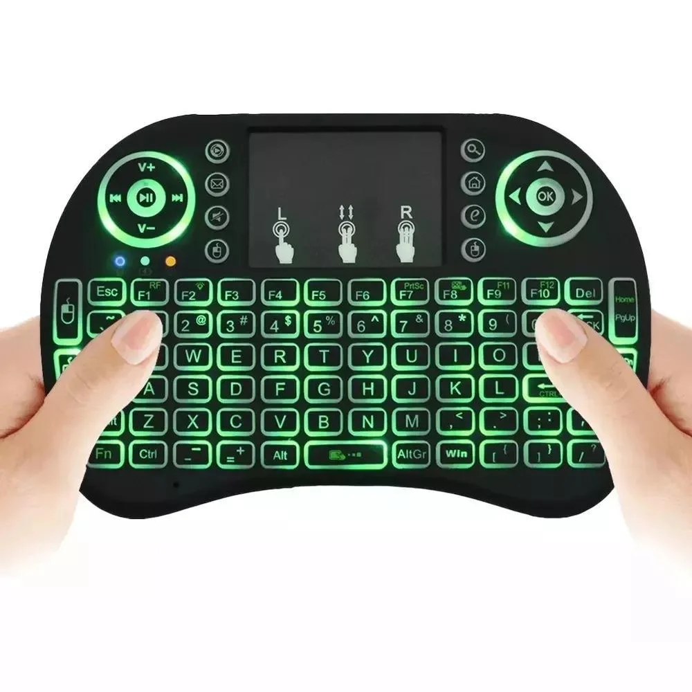 Imagem 2 de 2 do produto Mini Teclado Mouse Touch Sem Fio Tv-Box Com Luz Noturna.