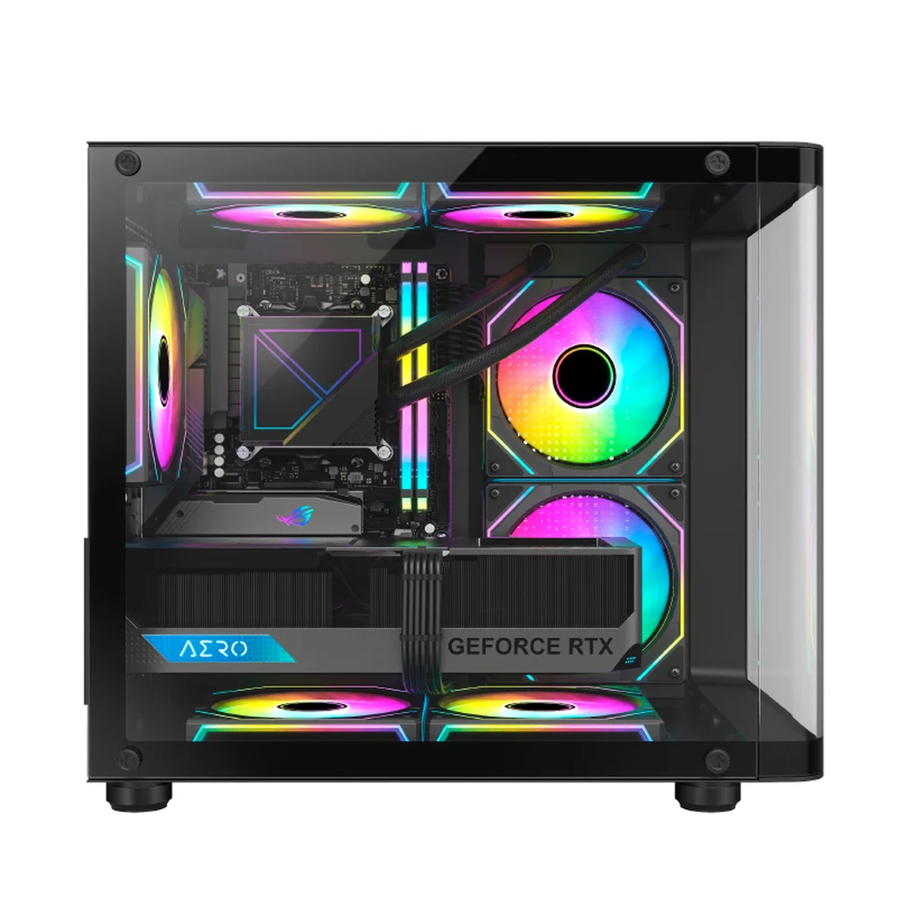 Gabinete Gamer Hayom Gb1798 Com 4 Fans RGB Com Vidro Preto Gabinete Gamer Hayom Gb1798 Com 4 Fans RGB Com Vidro Preto