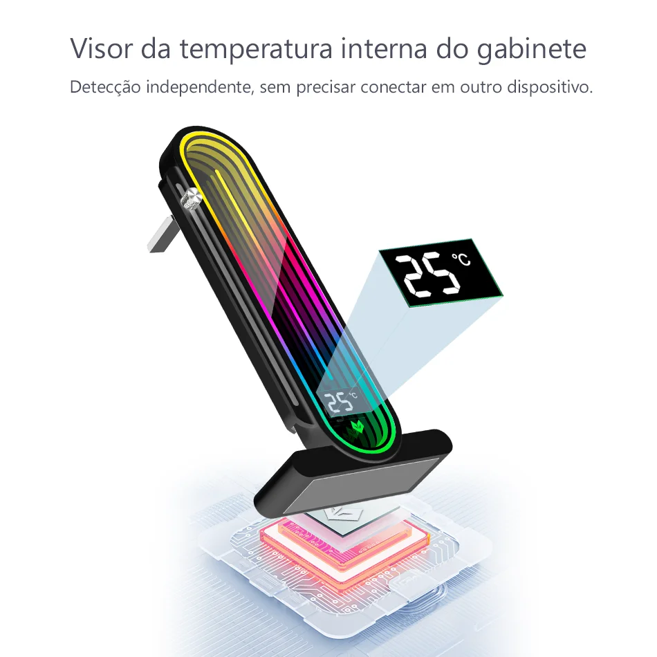 Suporte Para Placa De Vídeo (GPU) GH3 PRO, Coolmoon, Ajuste Vertical, Preto, ARGB 5v, Com Visor de Temperatura e LED Infinito Suporte Para Placa De Vídeo (GPU) GH3 PRO, Coolmoon, Ajuste Vertical, Preto, ARGB 5v, Com Visor de Temperatura e LED Infinito