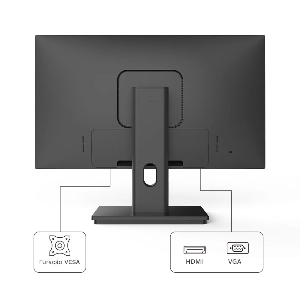 Imagem 4 de 5 do produto Monitor 21.5" Hq LED, Widescreen, 75hz, 5ms, Fullhd+ 1920x1080, HDMI, Vga, Vesa, Ajuste De Inclinação - M215hq