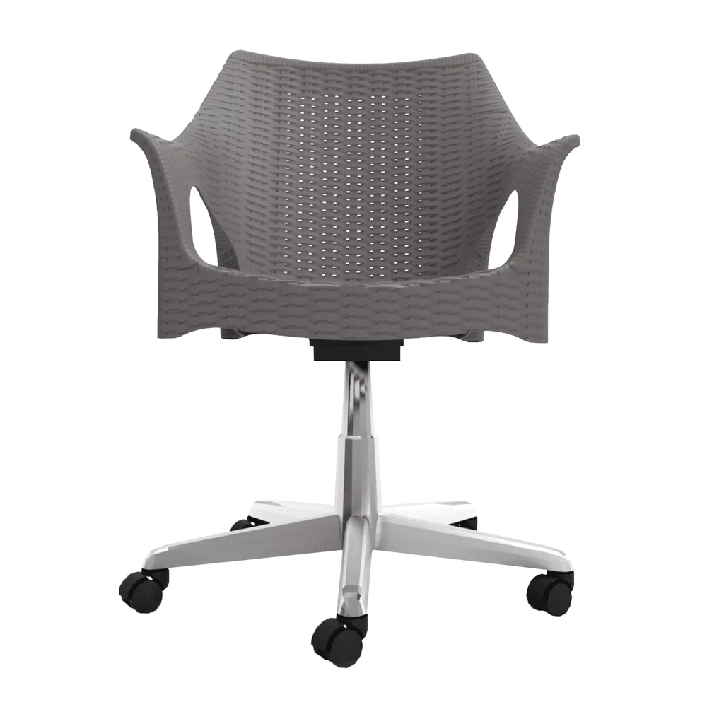 Cadeira Relic Office - Cinza Mushroom - Cromado