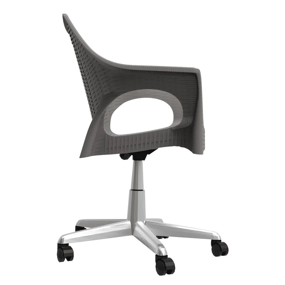 Cadeira Relic Office - Cinza Mushroom - Cromado