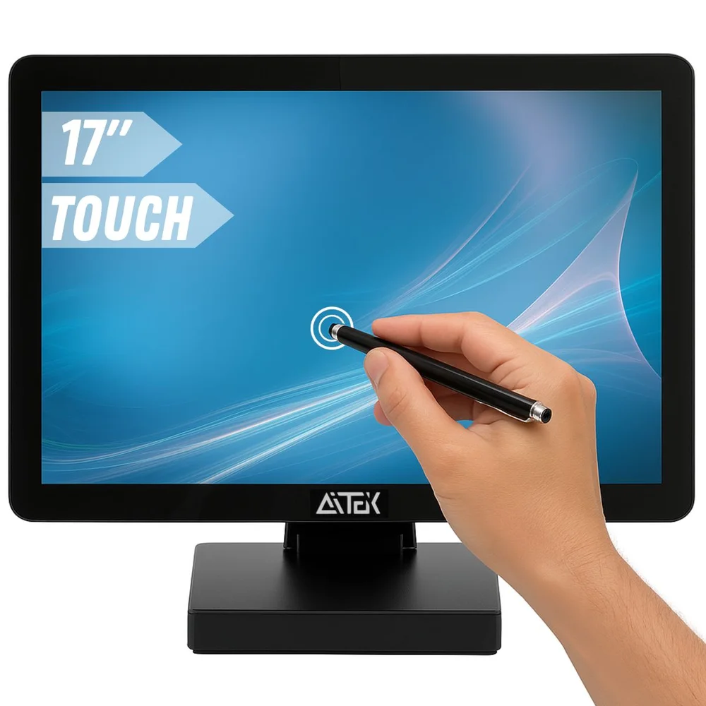 Imagem 2 de 5 do produto Monitor Touchscreen 17" Tela HD, 60Hz 5ms VGA HDMI, Windows e Linux Aitek - SIGMA-MT171