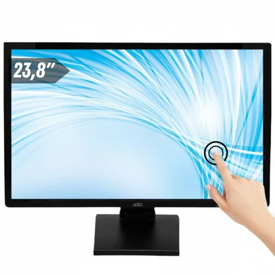 Monitor Led 23,8" Full HD, 5ms, 75Hz, Tela Touchscreen, VGA e HDMI, Rotação Vertical e Horizontal, Ergonômico