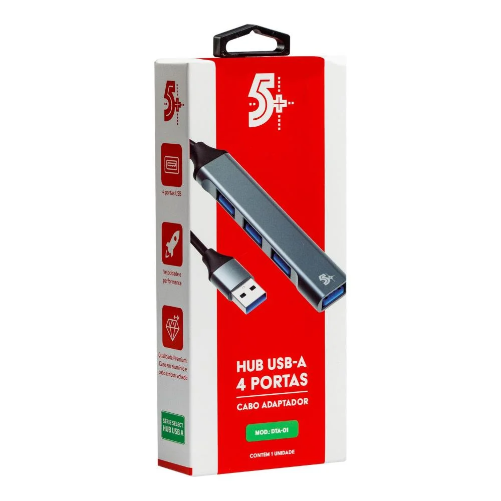 Imagem 4 de 5 do produto Hub Adaptador 4 Portas Usb 3.0 Usb 2.0 018-7458 5+