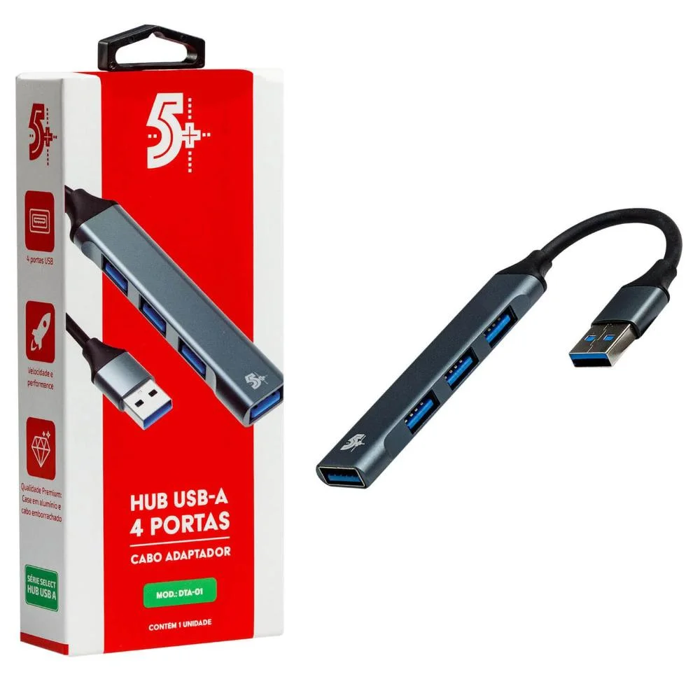 Imagem 5 de 5 do produto Hub Adaptador 4 Portas Usb 3.0 Usb 2.0 018-7458 5+