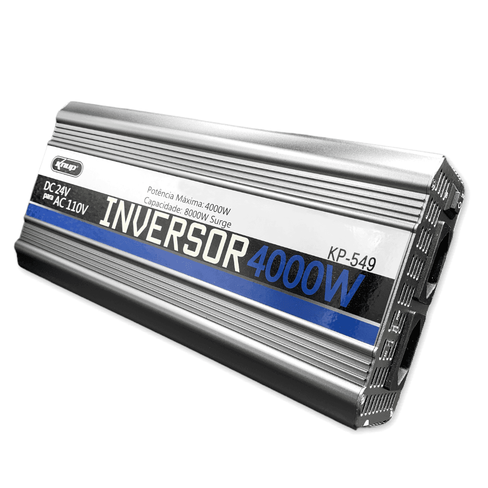 Imagem 1 de 1 do produto Inversor De Tensão Conversor Transformador Veicular 4000w De 24v Para 110v Knup Kp549
