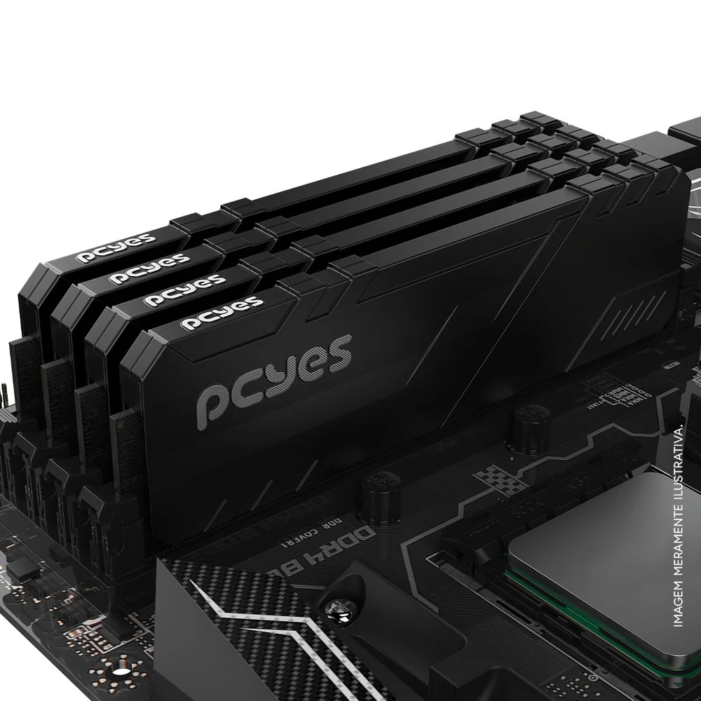 Imagem 5 de 5 do produto Memoria Gamer PCyes Udimm 32gb Ddr4 3200mhz Black
