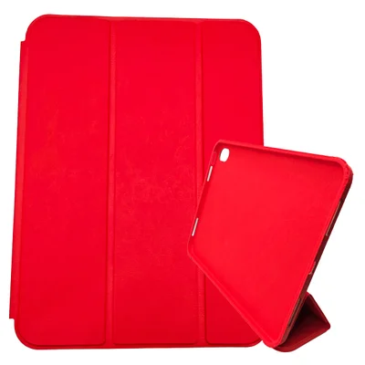 Capa Capinha Compatível Com Apple Tablet Ipad 10 Geração 2022 Tela 10.9 Três Dobras Aveludada Cor:vermelho