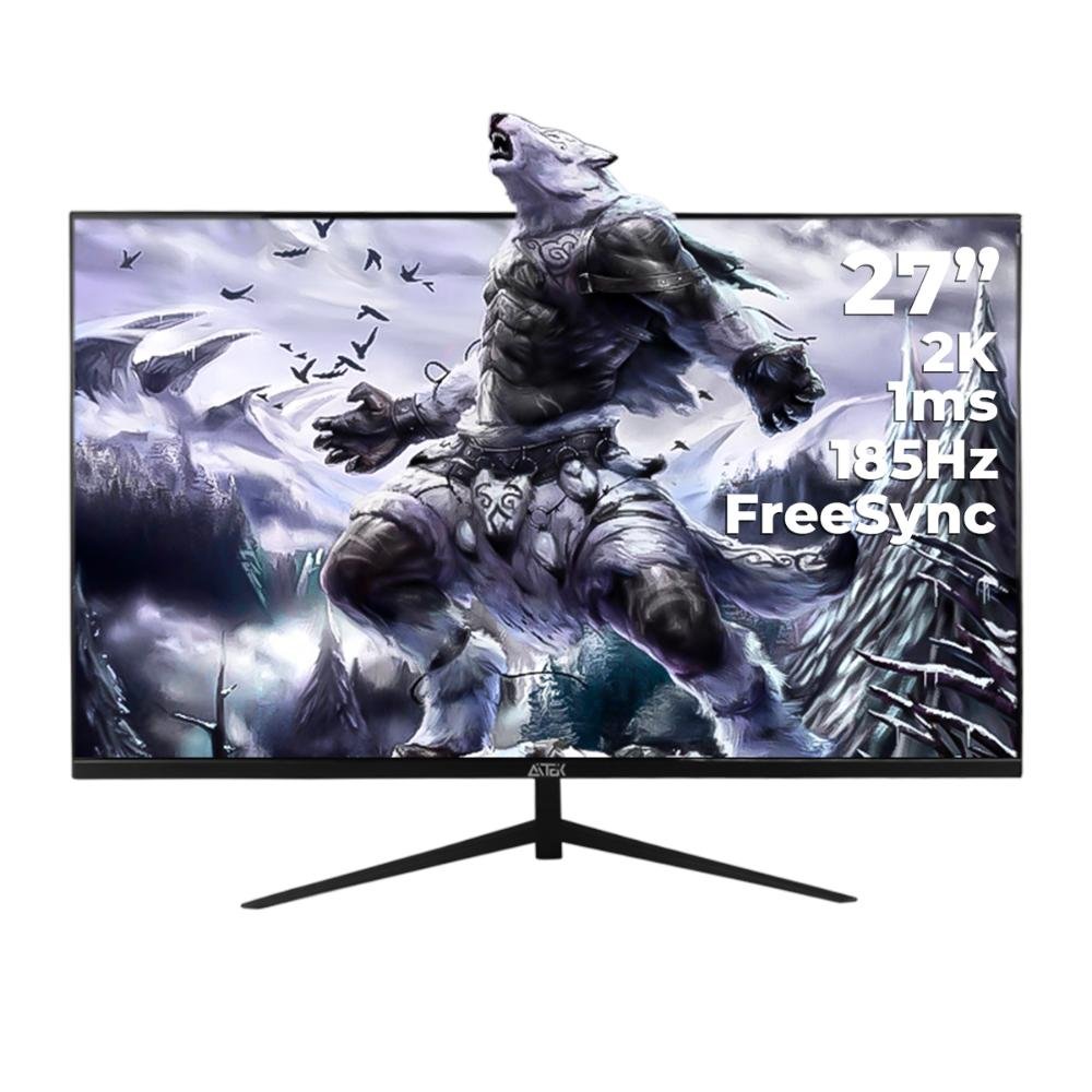 Monitor Gamer, Curvo, 27", Resolução 2k, Tela LCD, AMD, Freesync, G-Sync, 180hz, 1ms, VESA, Ângulo Ajustável, DisplayPort e HDMI