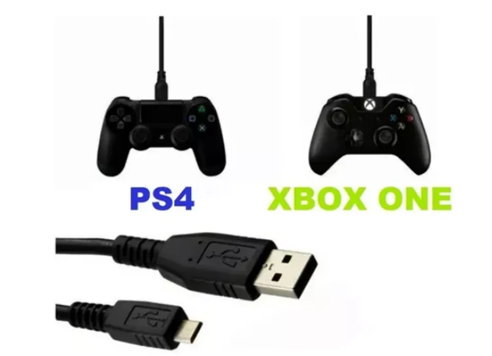 Imagem 4 de 5 do produto Cabo Carregador V8 Usb Para Controle De Playstation 4 e Xbox One