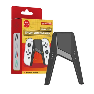 Grip Suporte Carregador Para Joy-con Nintendo Switch/oLED Preto