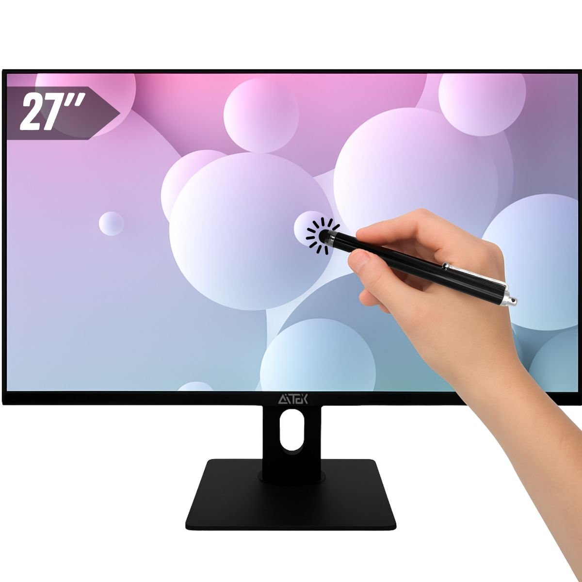 Monitor Gamer Touchscreen 27" Full HD IPS 75Hz 1ms, VGA HDMI USB, Ideal Jogo, Trabalho