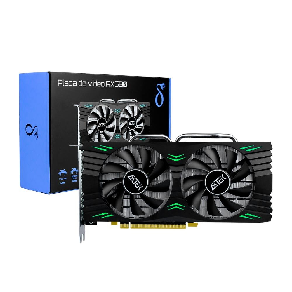 Placa De Vídeo Gamer Hwj AMD Radeon Rx580 HDMI 8GB, GDDR5, 256bits