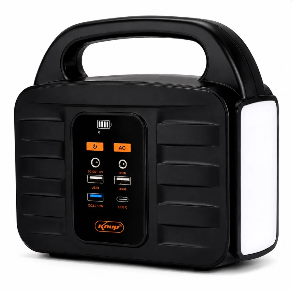 Gerador De Energia Portátil Bateria De Lítio Recarregável Solar Lanterna Usb 110v 100w (110, Volts)