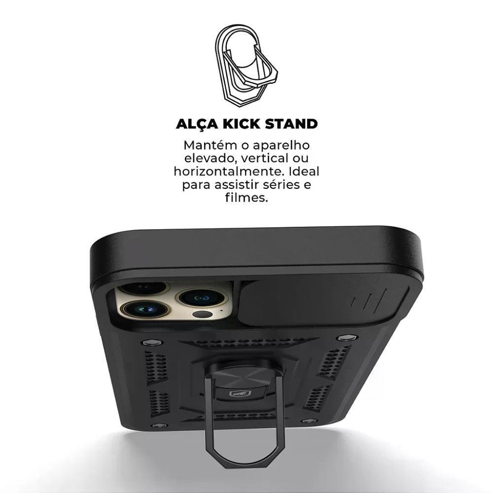 Imagem 3 de 3 do produto Kit Capa Dinamic Cam Protection E Pelicula Ultra Glass Preta Para Iphone 15 Pro Max - Gshield