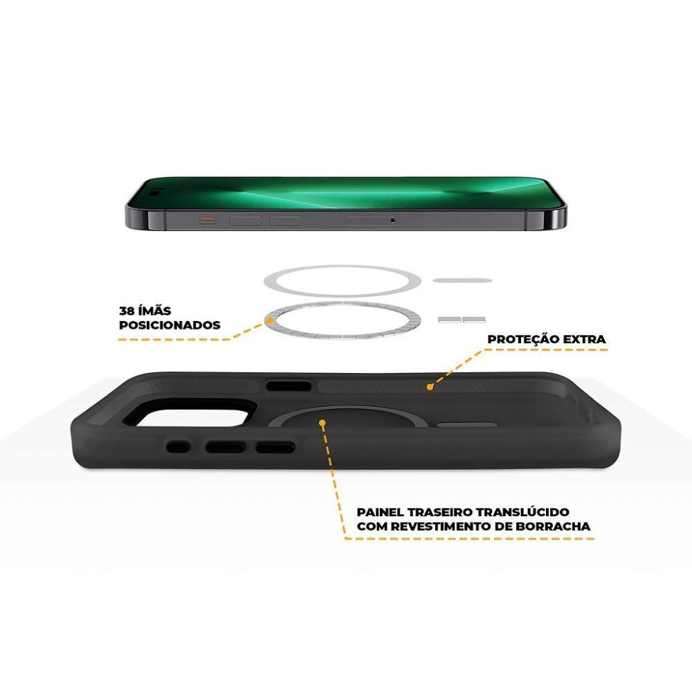 Imagem 3 de 3 do produto Kit Capa Magsafe Pro Preta E Pelicula Defender Pro Privacidade Para Iphone 15 Pro Max - Gshield