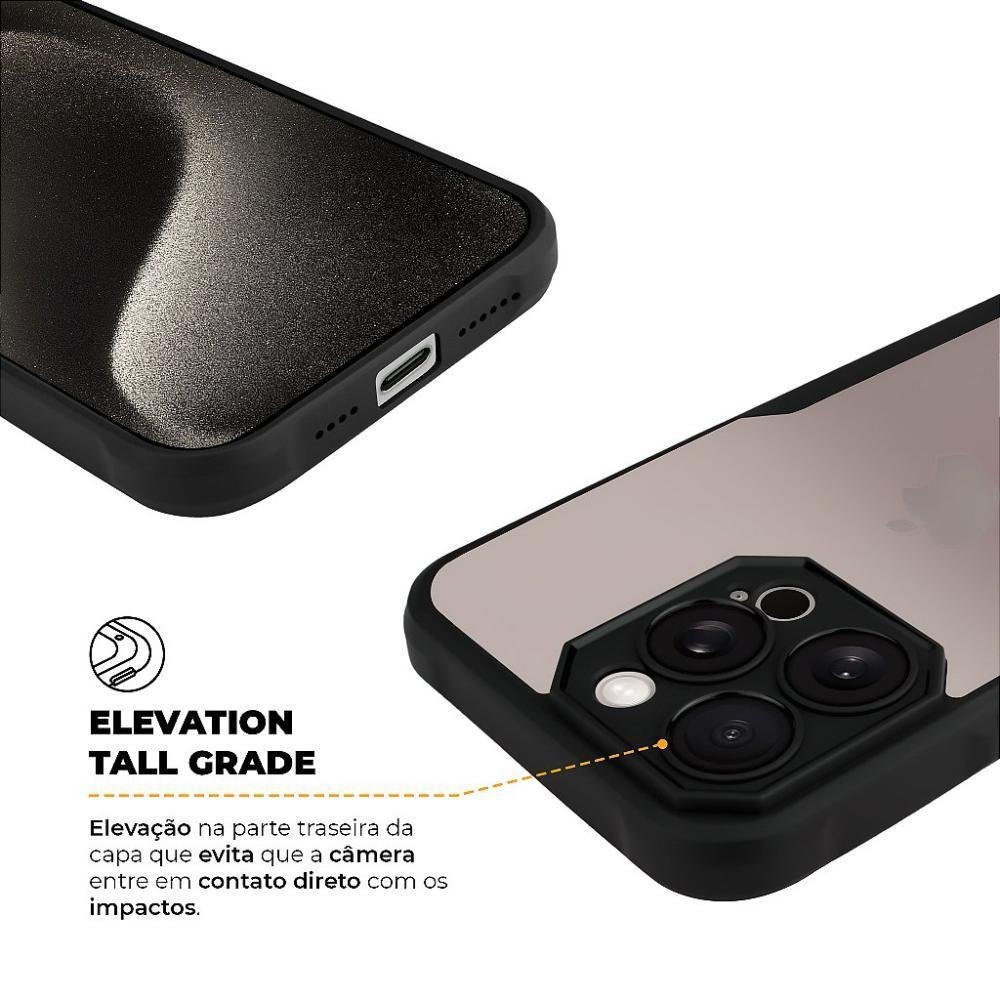 Imagem 3 de 4 do produto Kit Capa Dual Shock Sense E Pelicula Defender Pro Privacidade Para Iphone 15 Pro Max - Gshield