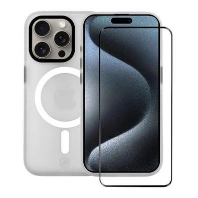 Kit Capa Magsafe Pro Transparente E Pelicula Ultra Glass Para Iphone 15 Pro - Gshield