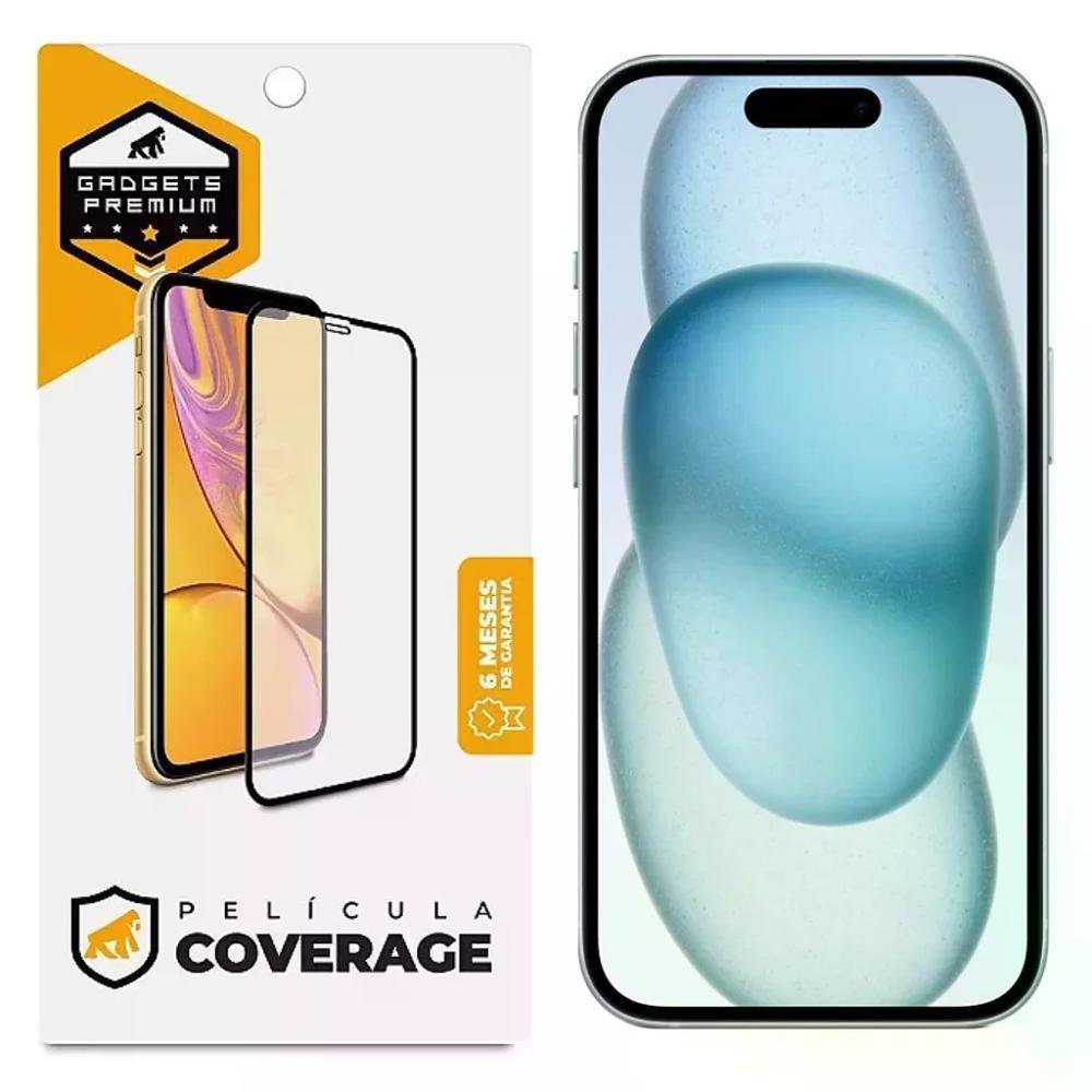 Imagem 2 de 2 do produto Kit Capa Dinamic Cam Protection E Pelicula Coverage 5d Pro Preta Para Iphone 15 Plus - Gshield