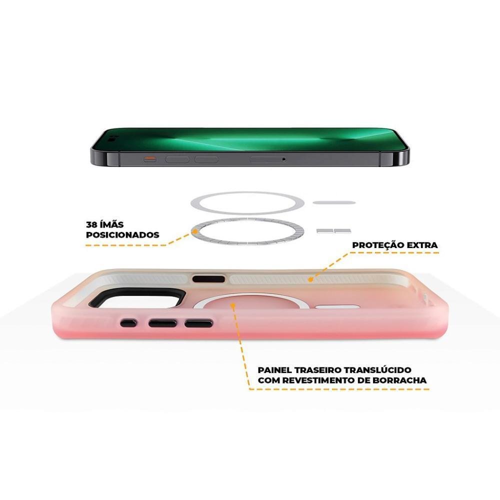 Imagem 3 de 3 do produto Capa Magsafe Pro Para Iphone 15 Pro Max - Rosa - Gshield