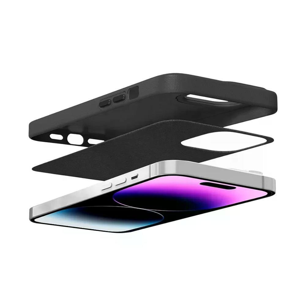 Imagem 3 de 3 do produto Kit Capa Couro Dual Preta E Pelicula Ultra Glass Para Iphone 15 Pro Max - Gshield