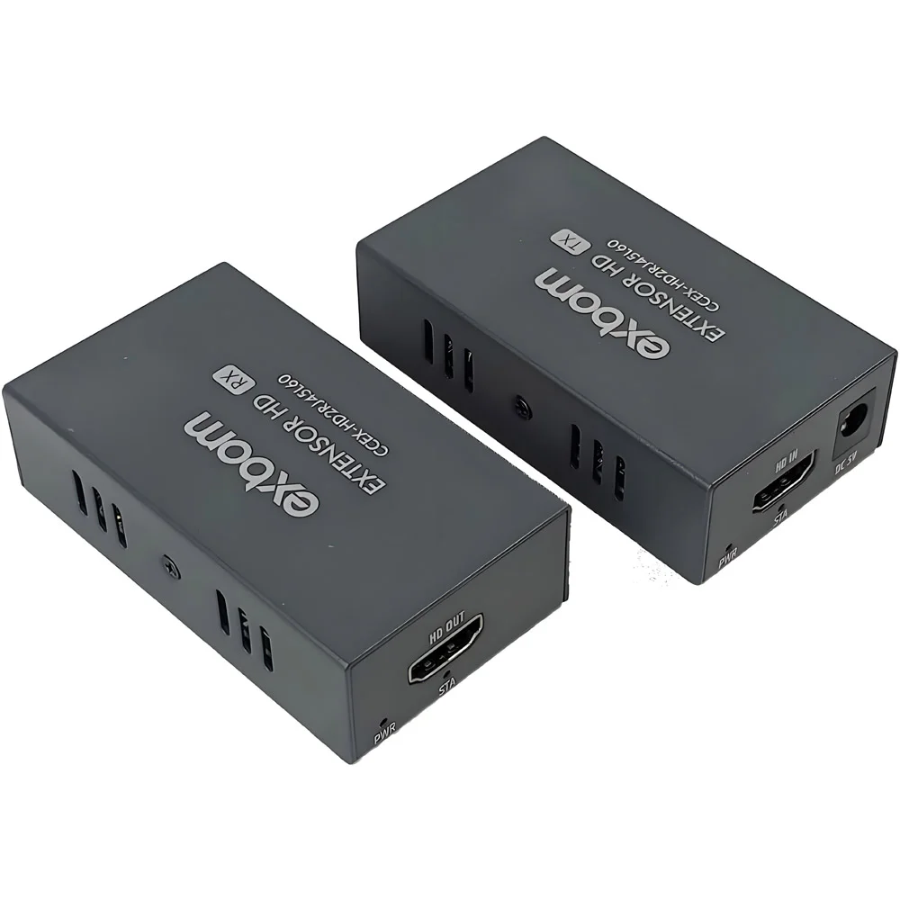 Imagem 3 de 5 do produto Adaptador Extensor HDMI X Rj45, Cat5e/cat6, Transmissão Até 60m Via Cabo De Rede, Exbom - Ccex-hd2rj45l60