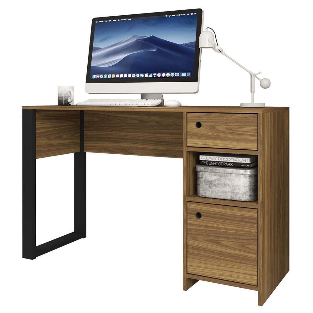 Imagem 4 de 5 do produto Escrivaninha Mesa Computador Escritório Meta Marrom Caemmun