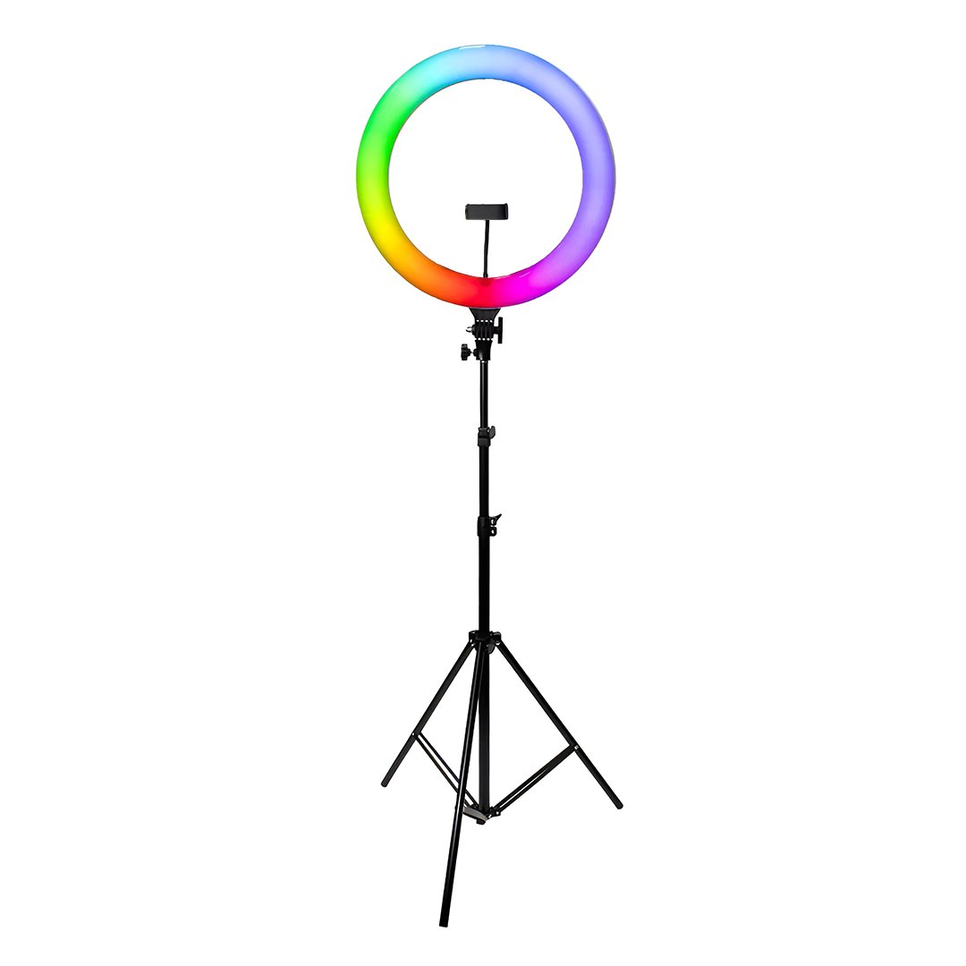 Ring Light Aquilae, RGB, 12," Com Tripé 1,6m, Para Vídeos, colorido